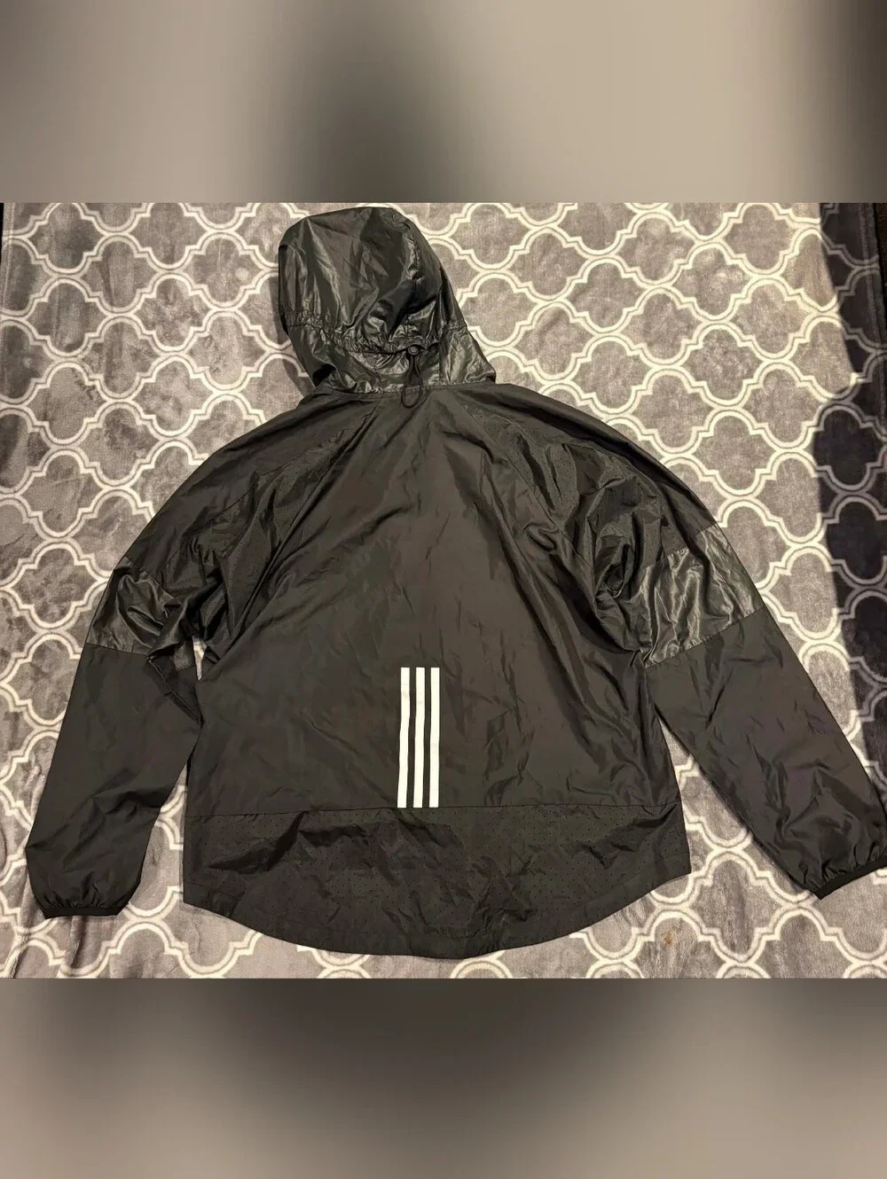 adidas Black Hooded Windbreaker Jacket
